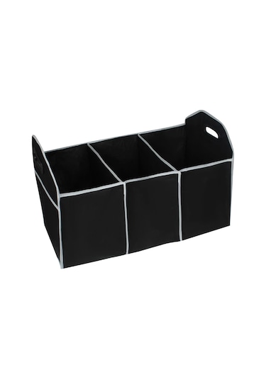 Vkemall Araba Bagajı Depolama Kutusu Çok Amaçlı Katlanabilir Oto Dolap Organizer Siyah Dikişsiz Malzeme