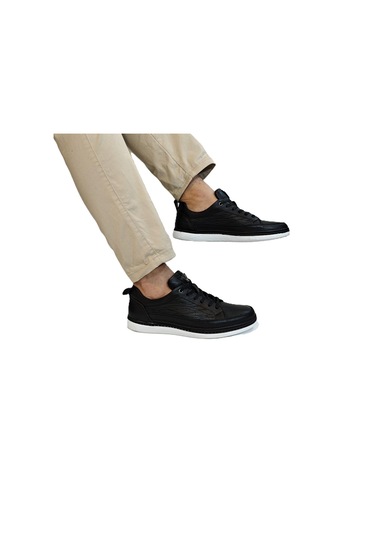 Voyager M012 Siyah-beyaz Hakiki Yumuşak Deri Erkek Ayakkabı Siyah - Beyaz