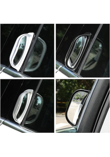 Siyah B Sütunu Kör Nokta Aynası Araç Dikiz Aynası Geniş Açılı Arka Koltuk Yardımcı Gözlem Aynası Güvenlik Sürüş 1pc