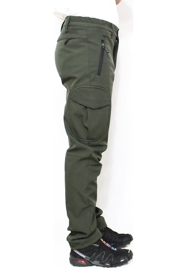 Mudwill Softshell Kargo Cepli Kışlık Pantolon-Haki