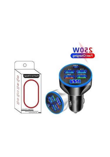 Flybuy Wgs-g37 5'i 1 Arada Dijital Voltmetre Super Hızlı Şarj Araç Şarj Cihazı Beyaz