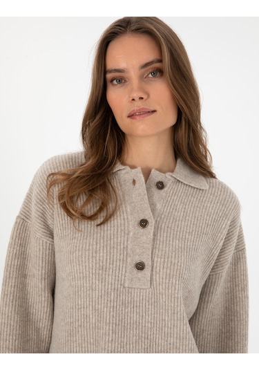 Pierre Cardin Kadın Bej Kazak /triko 50310992-vr011 Bej