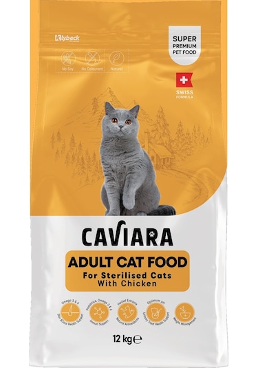 Caviara Tavuklu Yetişkin Kısır Kedi Maması 12 Kg