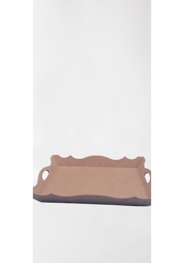 Hobi Dekoratif Tepsi Ayaklı Şımarık Model Ham Ahşap Mdf El Yapımı