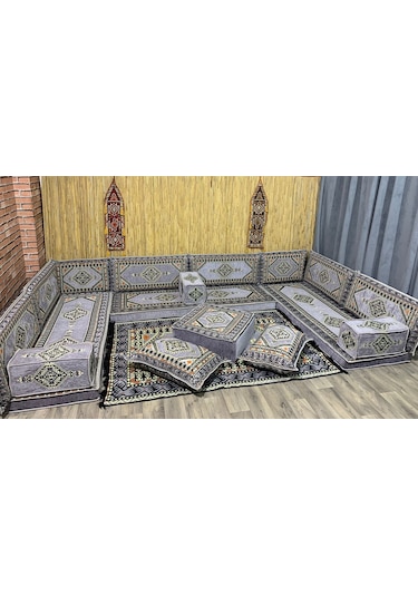 Coton Şark Köşesi Minder Takımı Konsept Gri 20 Parça