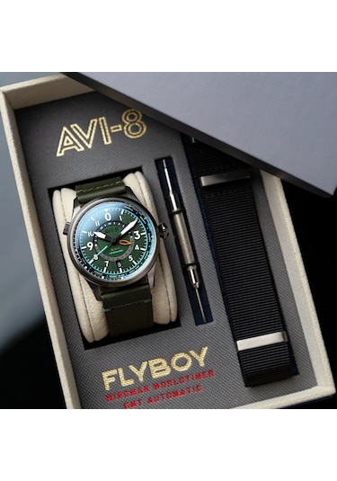 Avı-8 Flyboy Wingman Worldtimer Gmt Av-4120-05 Otomatik Erkek Kol Saati Gri