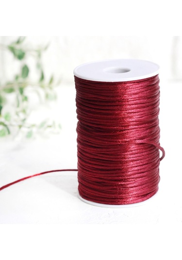 Bimotif Bordo Floş İp Sıçan Kuyruğu , 2 Mm 25 Metre