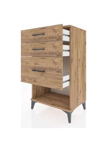 Hyperion Komodin 3 Çekmeceli 60x44x106 Çam-çam Çam
