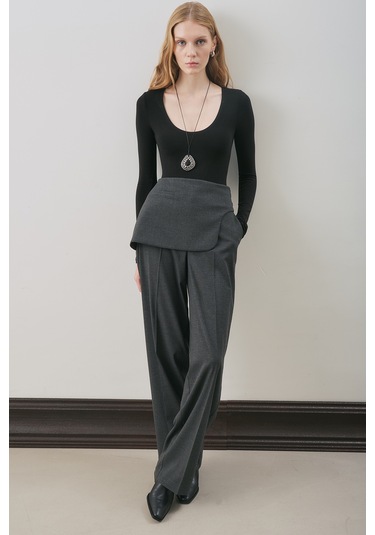 Klasik Kesim Kumaş Pantolon Antrasit Antrasit