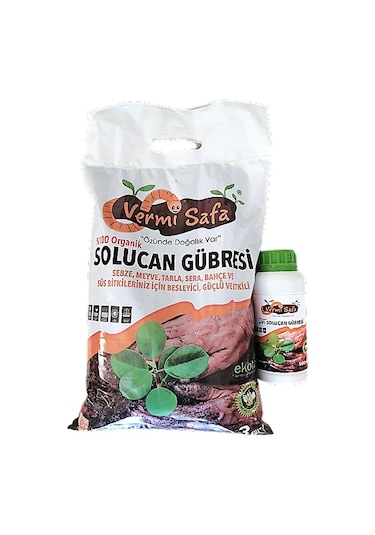 3 KG Katı + 500 ML Sıvı Organik Solucan Gübresi