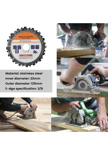 Singree 125mm 16 Diş Paslanmaz Çelik Ağaç Oyma Ve Kesme Diski - 5 İnç Avuç Taşlama İçin Çok Fonksiyonlu