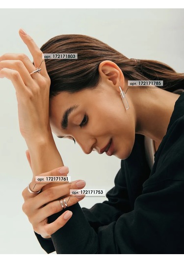 Fly Jewelry 925 Ayar Gümüş Falanks Yüzüğü 172171753 Gri