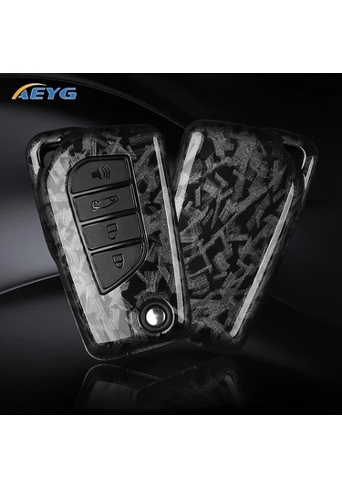 Dashanshop Karbon Fiber Abs Araç Anahtar Kılıfı 3 Tuşlu Çizilmeye Dayanıklı 2012-2024 Rav4 Corolla