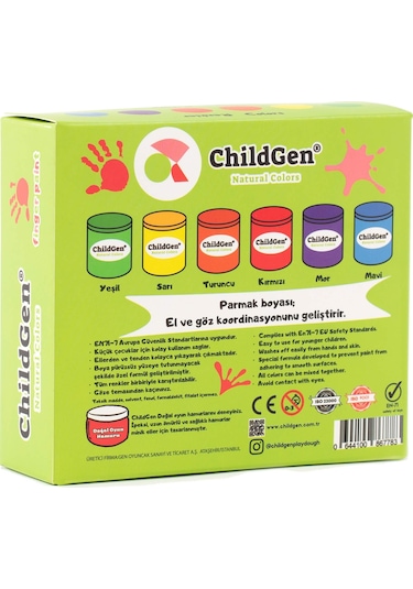 Childgen Süper Yıkanabilir 6'lı Parmak Boya Seti 6 x 50 G