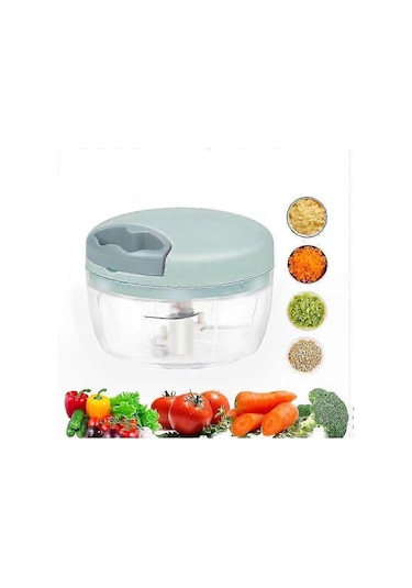 Manuel Gıda Doğrayıcı Sebze Doğrayıcı, 500ml Sarımsak Kıyma Makin Çok Renkli