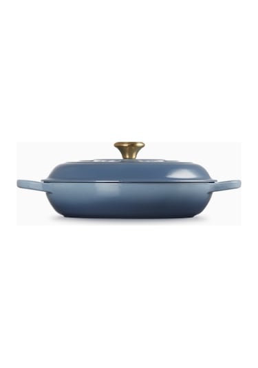 Le Creuset Gourmet Profesyonel Lüks Döküm Tencere Açık Mavi 30 Cm