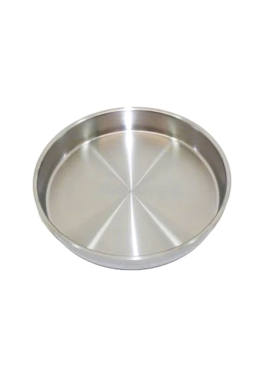 Paslanmaz Çelik Yuvarlak Fırın Tepsisi 32 CM Tepsi Gümüş