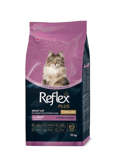 Reflex Plus Biftekli Kısırlaştırılmış Yetişkin Kedi Maması 15 Kg
