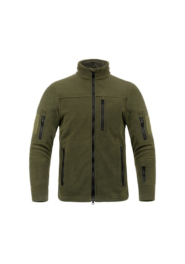 Yeni Polar Ceket, Erkek Dik Yaka Polar Ceket, Sonbahar Ve Kış İçin Sıcak Ve Rahat. Yeşil