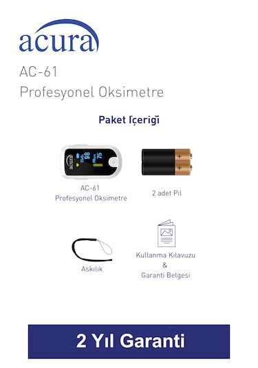 Acura Ac-61 Üts Kayıtlı Oled Ekranlı Profesyonel Pulse Oksimetre