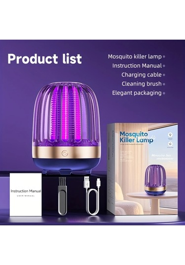 Xuweiwei Mavi 2 İn 1 Usb Sarj Edilebilir Sivrisinek Oldurucu Lamba 360 Uv Kovucu Sessiz Tasinabilir Ic Dis Mekan Elektrikli Bocek Lambasi