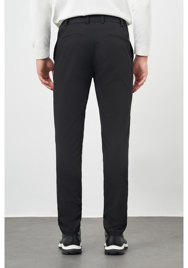 Siyah Düz Bez Ayağı Esnek Yan Cep Slim Fit Casual Pantolon 1003245159 Siyah