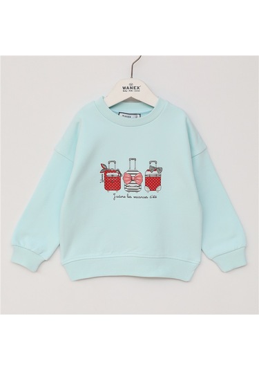 Wanex Kız Çocuk Uzun Kol Kalın Sweat - 32370 Mint Yeşili