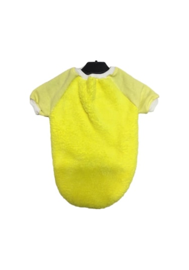 Welsoft Fosforlu Sarı Penye Kollu Kedi Köpek Kıyafeti Elbisesi