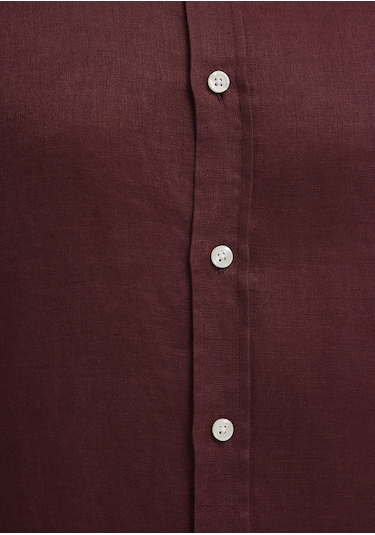 Mavi - Bordo Keten Gömlek 0211466-70396