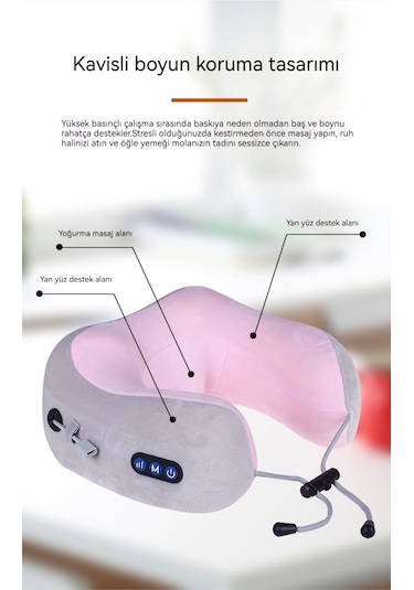 Elektrikli Usb Şarj Edilebilir Isıtmalı Boyun Masajı-pembe Pembe