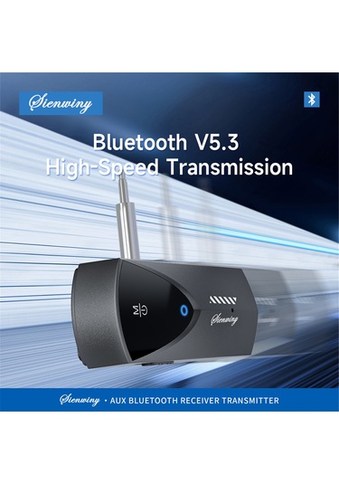Yunboo S2 Bluetooth V5.3 Alıcı-verici, Tek Tıkla Geçiş, 2-in-1 Fonksiyon, Araçta Ellerden Özgür Konuşma, Kablosuz Ses Aktarımı