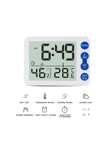 Pazly Dijital İç Mekan Termometre Ve Higrometre - Lcd Ekranlı, Konfor Göstergeli, Seçenekli