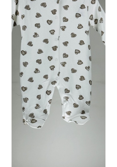 Kalpli Patikli Çıtçıtlı %100 Pamuklu Kız Bebek Tulum 001