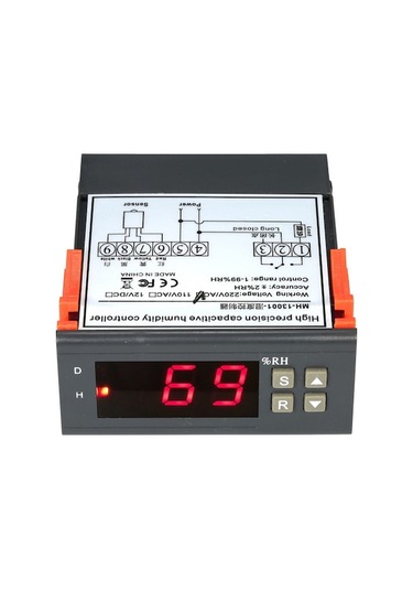 220v 10a Mini Dijital Nem Kontrol Cihazı, %1-99 Ölçüm Aralığı İle Sensörlü