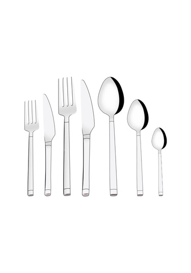 Serenk Barselona Çelik Çatal Kaşık Bıçak Takımı 42 Parça Gümüş