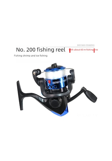 Mufunye Deukıo 200 Modeli Spinning Olta Makinesi - Mini Buz Balıkçılığı İçin电镀 Altın, Çelik İp Dahil, Toptan Satış