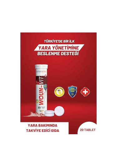 Actomins Woun-Vit Takviye Edici Gıda 20 Efervesan Tablet