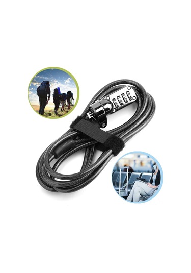 Konesam Yeniden Ayarlandırabilir 4 Basamaklı Kodlu Bilgisayar Kilitleri, Kaliteli Çelik Tel Ve Çinko Alaşımlı Kilitleyici, 2 Metre Uzunlukta Pvc Kapaklı, Anahtarsız Güvenlik Sistemi
