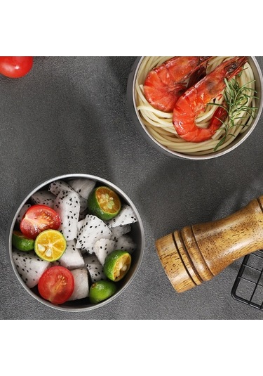 Ebitda Tomshoo 380ml Kamp Mutfak Eşyası Titanyum Kase Çift Duvarlı Isı Dayanıklı Ultra Hafif Taşınabilir Sofra Eşyası Çok Renkli