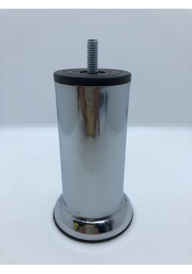 Metal, Krom 12 Cm İnce Diş M8 Vidalı Koltuk,baza,dolap Mobilya Ayağı 4 Adet Krom