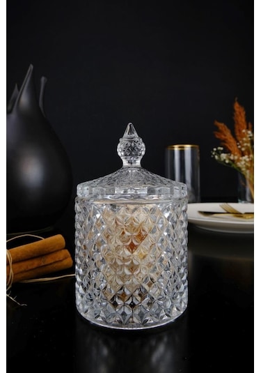 Digithome Cam Kapaklı Şekerlik Lokumluk Ve Kurabiyelik 11,5 Cm - Tg1030-2.5 C1-1-276