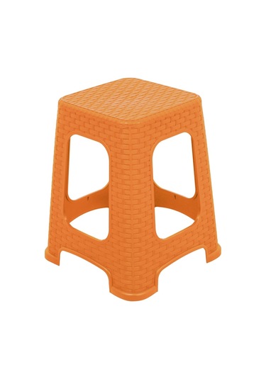 Mandella Sağlam Plastik Karizma Rattan Tabure (6 Adet) Tik