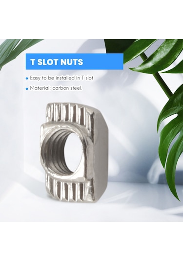 50 Adet M5 T-slot Somunu 2020 Serisi Alüminyum Profil M5 X 10 X 6mm
