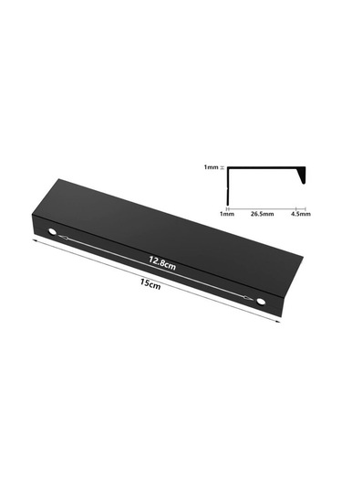 10 Adet Siyah Mutfak Kulpu, Görünmez Orta Yönlü Mobilya Kulpu, Alüminyum Kapı Tutacağı, Siyah Dolap Çekmece Kulpu 128 Mm/uzunluk 149 Mm