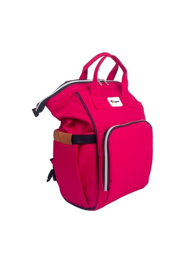 Lugami 06 Anne Bebek Bakım Sırt Çantası Biberon Termoslu Sıvı Geçirmez Pembe