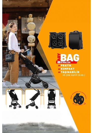 Çantalı Portatif Pratik, Kompakt, Taşınabilir, Katlanabilir Bebek