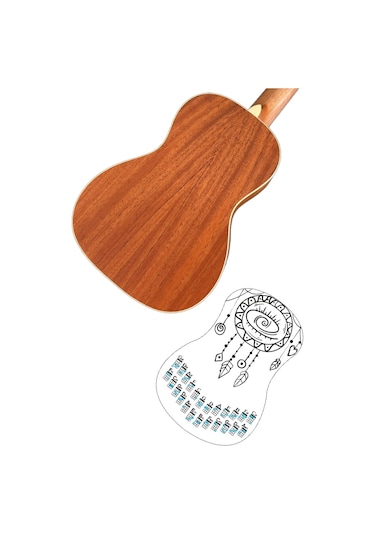 gözyaşı siyah renk ukulele akor cetveli tablosu stickeri etiketi