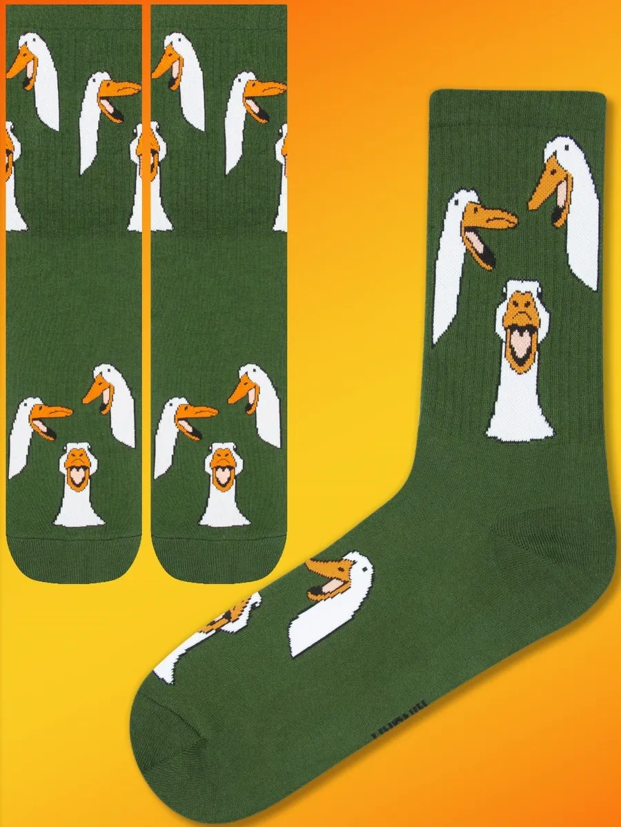 Kingkit Yüksek Uzun Şık Baskılı Ve Desenli Çoraplar 3'lü Set 448117956 Yeşil