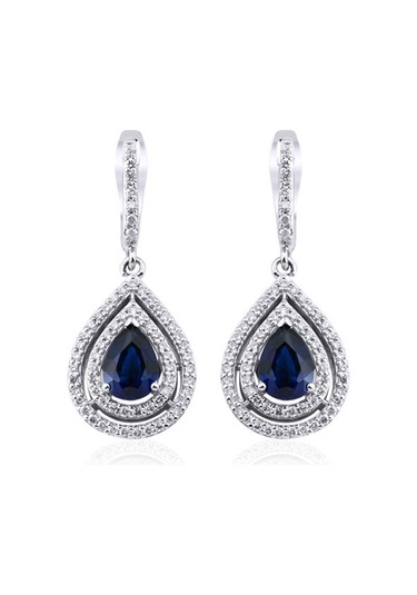 2.40 Karat Safir Pırlanta Küpe