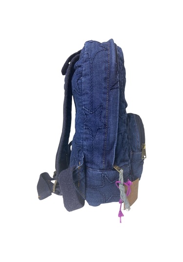 Kaliteli Mini Vintage Salaş Disayn Günlük Sırt Gezi Çantası 19 Cm X 34 Cm Lacivert